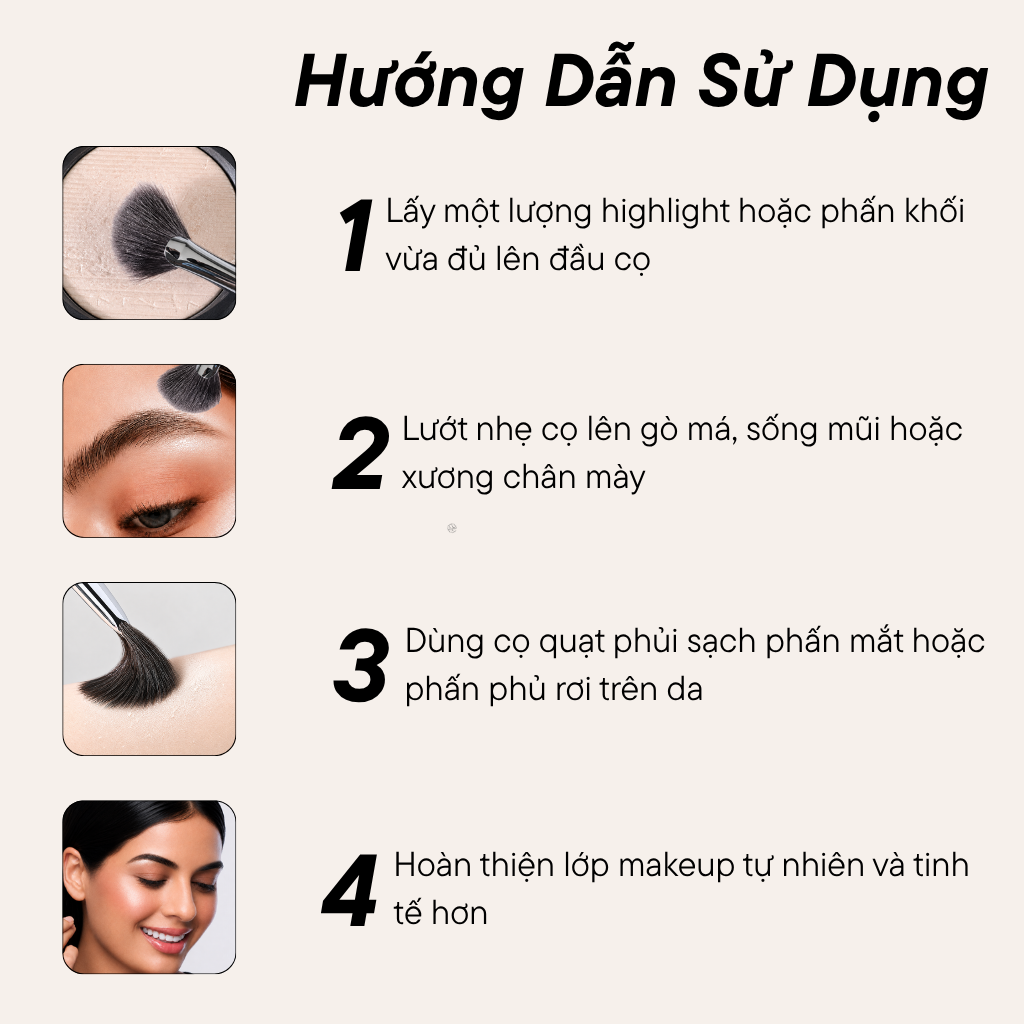 Cọ Quạt Highlight BH Cosmetics Fan Highlighter Brush BH533